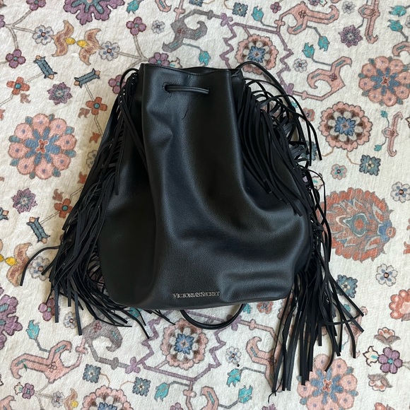 Victoria's Secret Black Fringe Backpack - Picture 1 of 3